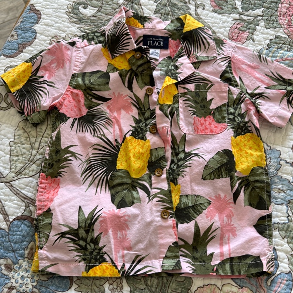 Pineapple summer button down shirt